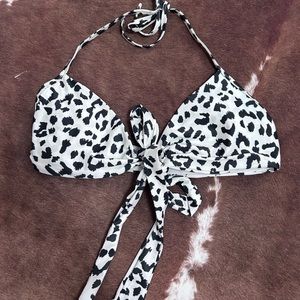 cheetah twist bikini top